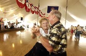 Couple dancing the polka